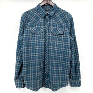 Cody James FR Plaid Shirt Men Large Western Pearl Snap Flame Resistant NFPA 2112